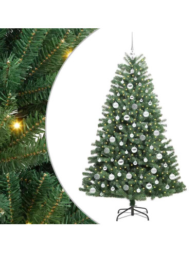 Albero di Natale Artificiale con Rami Pieghevoli Verde 180 cm
