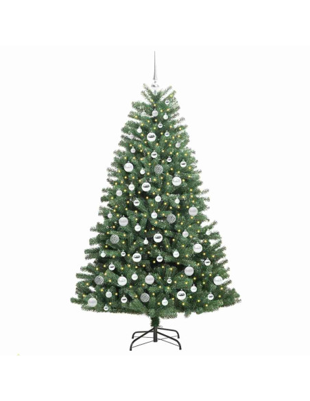 Albero di Natale Artificiale con Rami Pieghevoli Verde 180 cm
