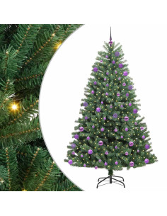 Albero di Natale Artificiale con Rami Pieghevoli Verde 180 cm 2