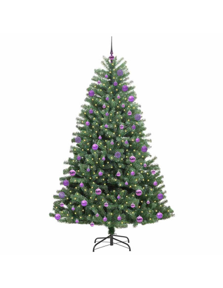 Albero di Natale Artificiale con Rami Pieghevoli Verde 180 cm