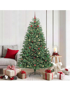 Albero di Natale Artificiale con Rami Pieghevoli Verde 180 cm 2