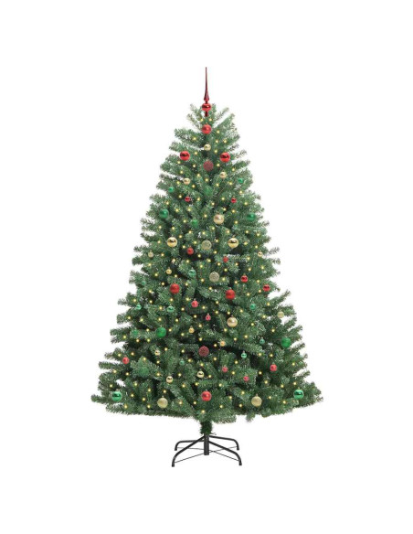 Albero di Natale Artificiale con Rami Pieghevoli Verde 180 cm