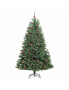 Albero di Natale Artificiale con Rami Pieghevoli Verde 210 cm 2