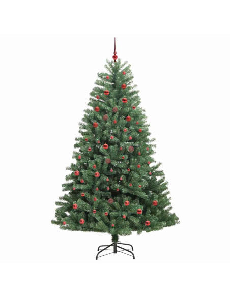 Albero di Natale Artificiale con Rami Pieghevoli Verde 210 cm