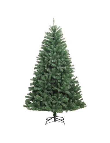 Albero di Natale Artificiale con Rami Pieghevoli Verde 210 cm