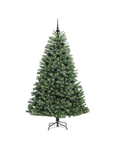 Albero di Natale Artificiale con Rami Pieghevoli Verde 210 cm
