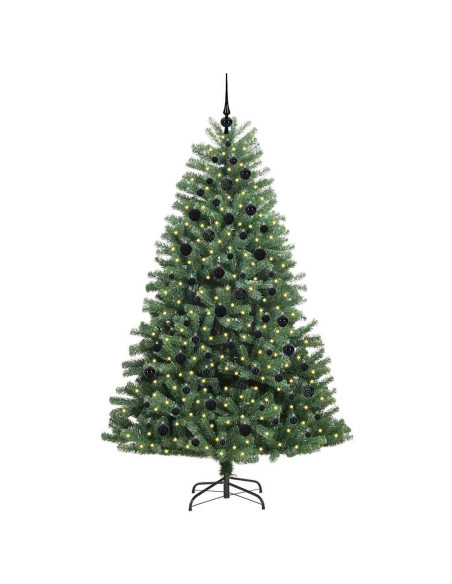 Albero di Natale Artificiale con Rami Pieghevoli Verde 210 cm