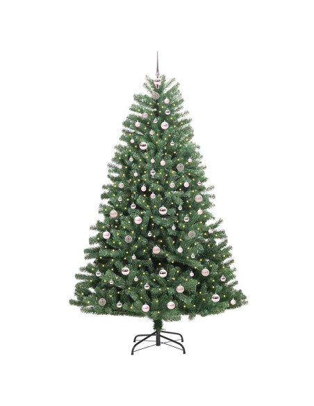 Albero di Natale Artificiale con Rami Pieghevoli Verde 210 cm