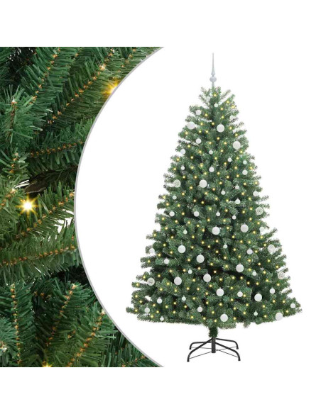 Albero di Natale Artificiale con Rami Pieghevoli Verde 210 cm