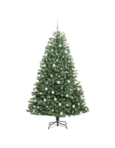 Albero di Natale Artificiale con Rami Pieghevoli Verde 210 cm