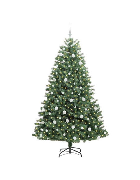 Albero di Natale Artificiale con Rami Pieghevoli Verde 210 cm