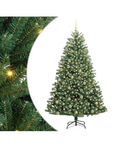 Albero di Natale Artificiale con Rami Pieghevoli Verde 210 cm