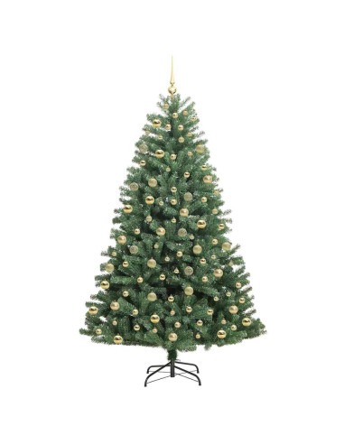 Albero di Natale Artificiale con Rami Pieghevoli Verde 210 cm