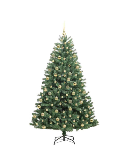 Albero di Natale Artificiale con Rami Pieghevoli Verde 210 cm