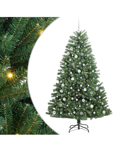 Albero di Natale Artificiale con Rami Pieghevoli Verde 210 cm
