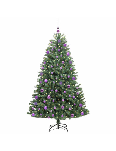 Albero di Natale Artificiale con Rami Pieghevoli Verde 210 cm