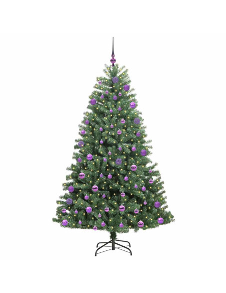 Albero di Natale Artificiale con Rami Pieghevoli Verde 210 cm