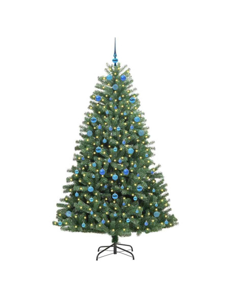 Albero di Natale Artificiale con Rami Pieghevoli Verde 210 cm