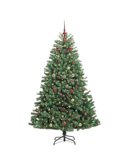 Albero di Natale Artificiale con Rami Pieghevoli Verde 210 cm