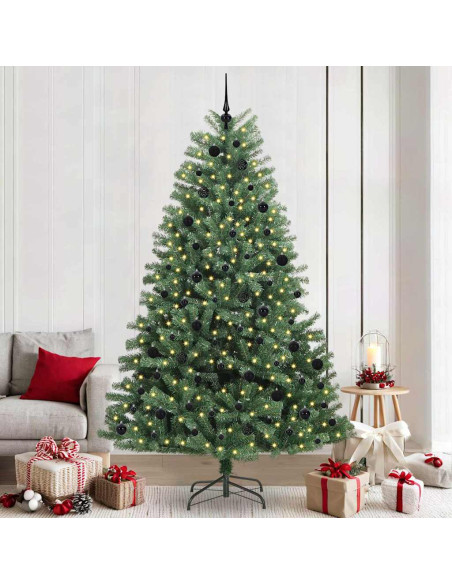 Albero di Natale Artificiale con Rami Pieghevoli Verde 240 cm