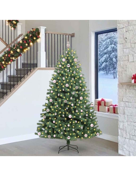 Albero di Natale Artificiale con Rami Pieghevoli Verde 240 cm