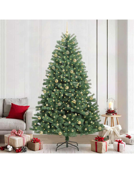 Albero di Natale Artificiale con Rami Pieghevoli Verde 240 cm