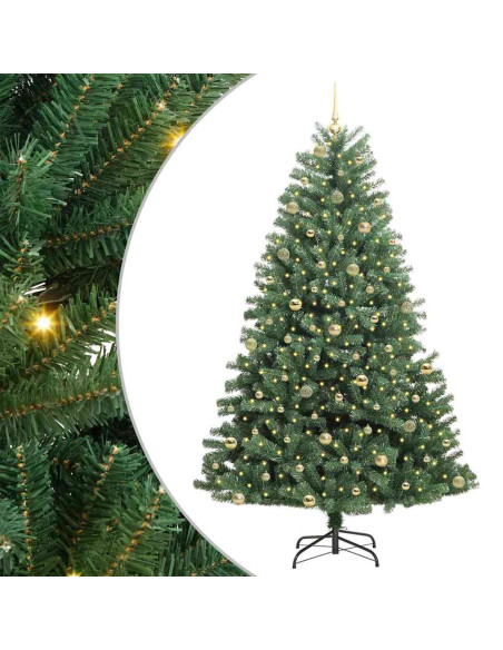 Albero di Natale Artificiale con Rami Pieghevoli Verde 240 cm