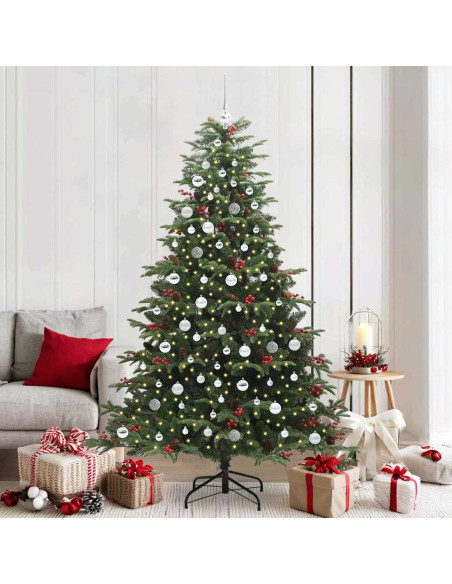 Albero di Natale artificiale con 300 LED Verde 210 cm