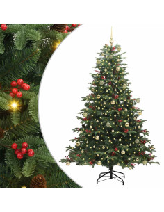 Albero di Natale artificiale con 300 LED Verde 240 cm 2