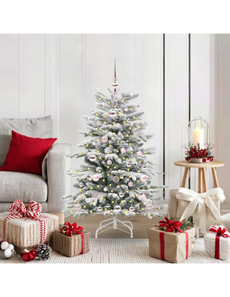 Albero di Natale Artificiale con Rami Pieghevoli Bianco 120 cm