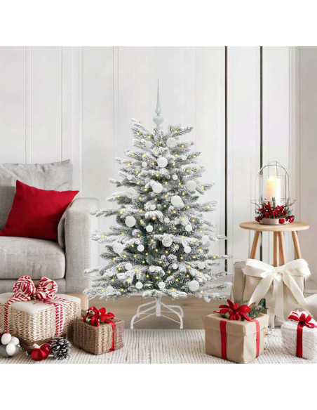 Albero di Natale Artificiale con Rami Pieghevoli Bianco 120 cm