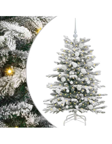 Albero di Natale Artificiale con Rami Pieghevoli Bianco 120 cm