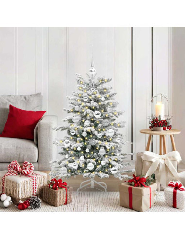 Albero di Natale Artificiale con Rami Pieghevoli Bianco 120 cm