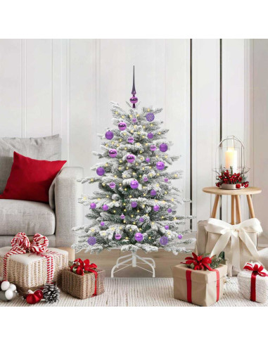 Albero di Natale Artificiale con Rami Pieghevoli Bianco 120 cm