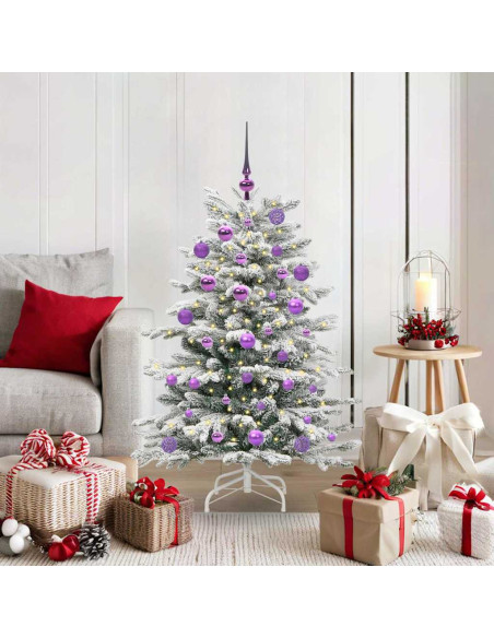 Albero di Natale Artificiale con Rami Pieghevoli Bianco 120 cm