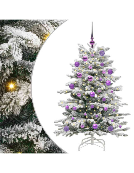 Albero di Natale Artificiale con Rami Pieghevoli Bianco 120 cm