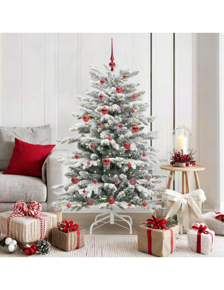 Albero di Natale Artificiale con Rami Pieghevoli Bianco 150 cm