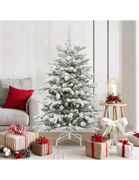 Albero di Natale Artificiale con Rami Pieghevoli Bianco 150 cm