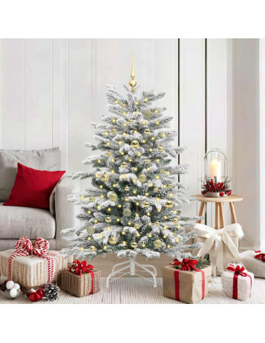 Albero di Natale Artificiale con Rami Pieghevoli Bianco 150 cm