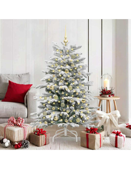 Albero di Natale Artificiale con Rami Pieghevoli Bianco 150 cm