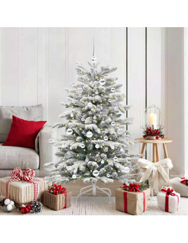 Albero di Natale Artificiale con Rami Pieghevoli Bianco 150 cm
