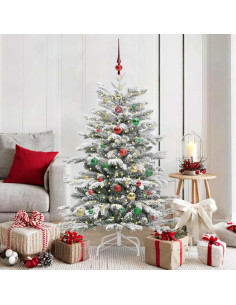 Albero di Natale Artificiale con Rami Pieghevoli Bianco 150 cm 2