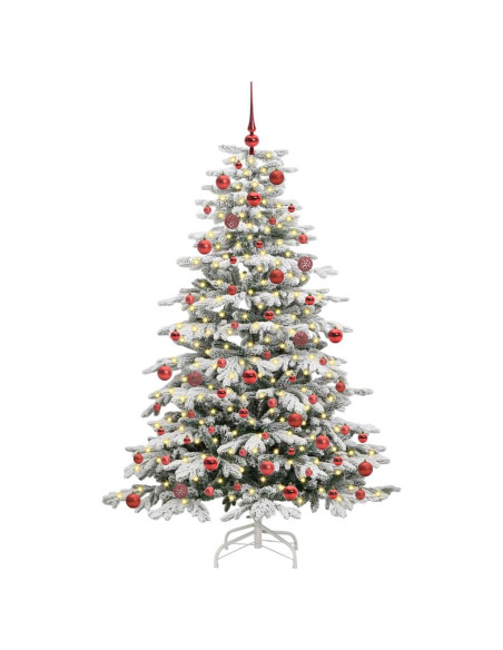 Albero di Natale Artificiale con Rami Pieghevoli Bianco 180 cm