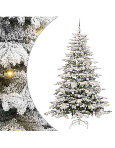 Albero di Natale Artificiale con Rami Pieghevoli Bianco 180 cm