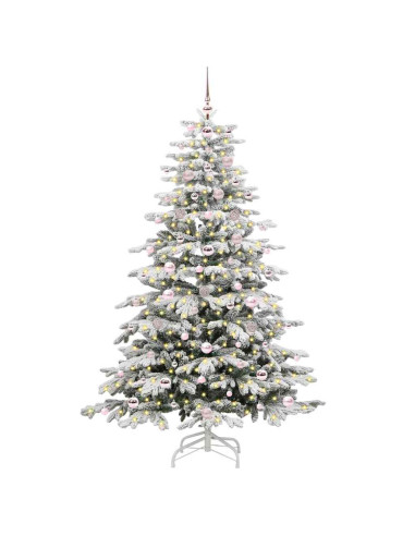Albero di Natale Artificiale con Rami Pieghevoli Bianco 180 cm