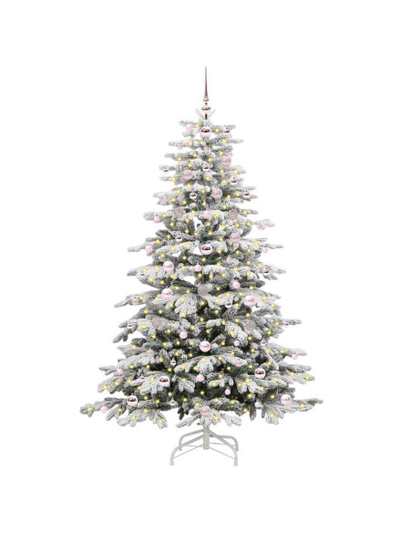 Albero di Natale Artificiale con Rami Pieghevoli Bianco 180 cm