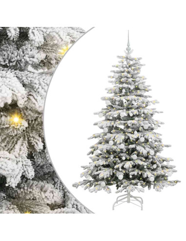 Albero di Natale Artificiale con Rami Pieghevoli Bianco 180 cm