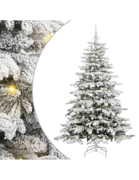 Albero di Natale Artificiale con Rami Pieghevoli Bianco 180 cm