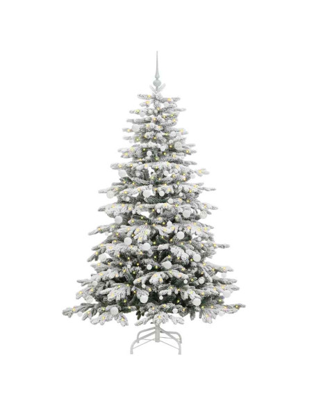 Albero di Natale Artificiale con Rami Pieghevoli Bianco 180 cm