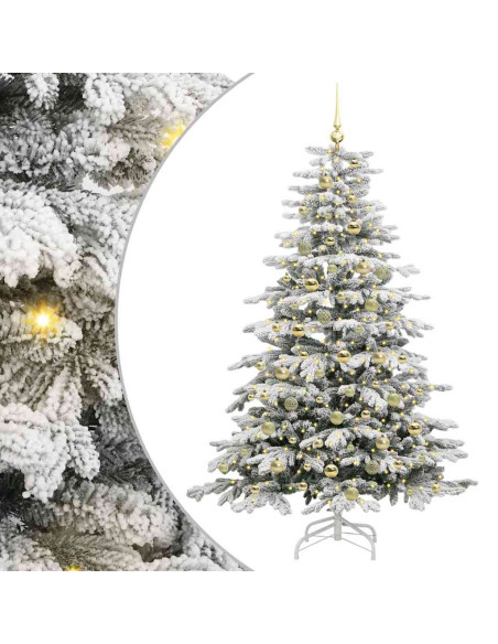 Albero di Natale Artificiale con Rami Pieghevoli Bianco 180 cm